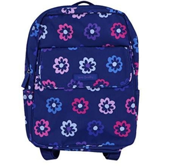 NEW VERA BRADLEY Ellie Flowers Pink & Blue BACKPACK - Picture 1 of 8